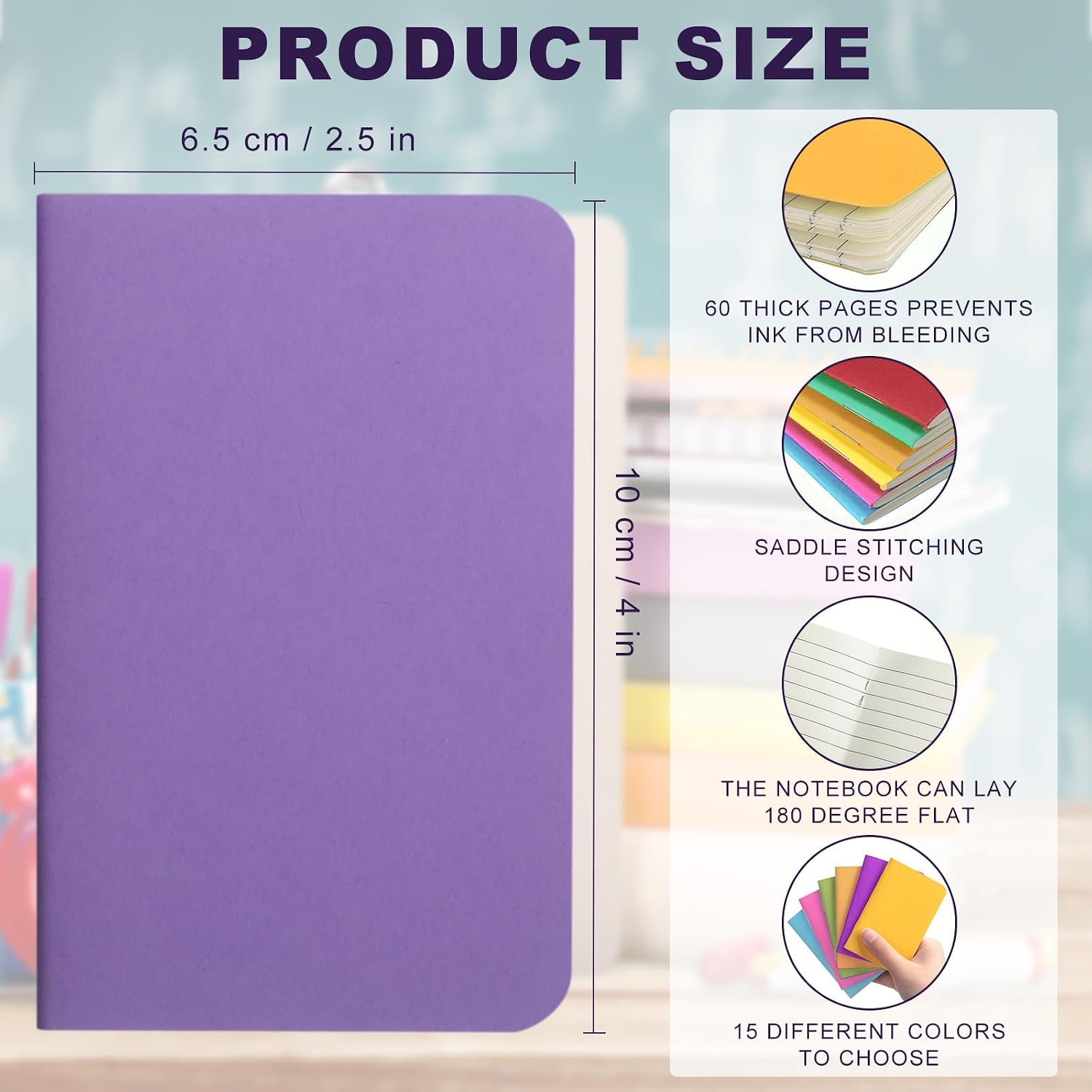 Lincia 30 Pcs Pocket Notebook Bulk 2.5" x 4" Mini Lined Notepads Small Wallet Journal Notebooks Tiny Colored Purse Notepad for First Day of School Student Back to School Supplies (Fresh Color) image 2