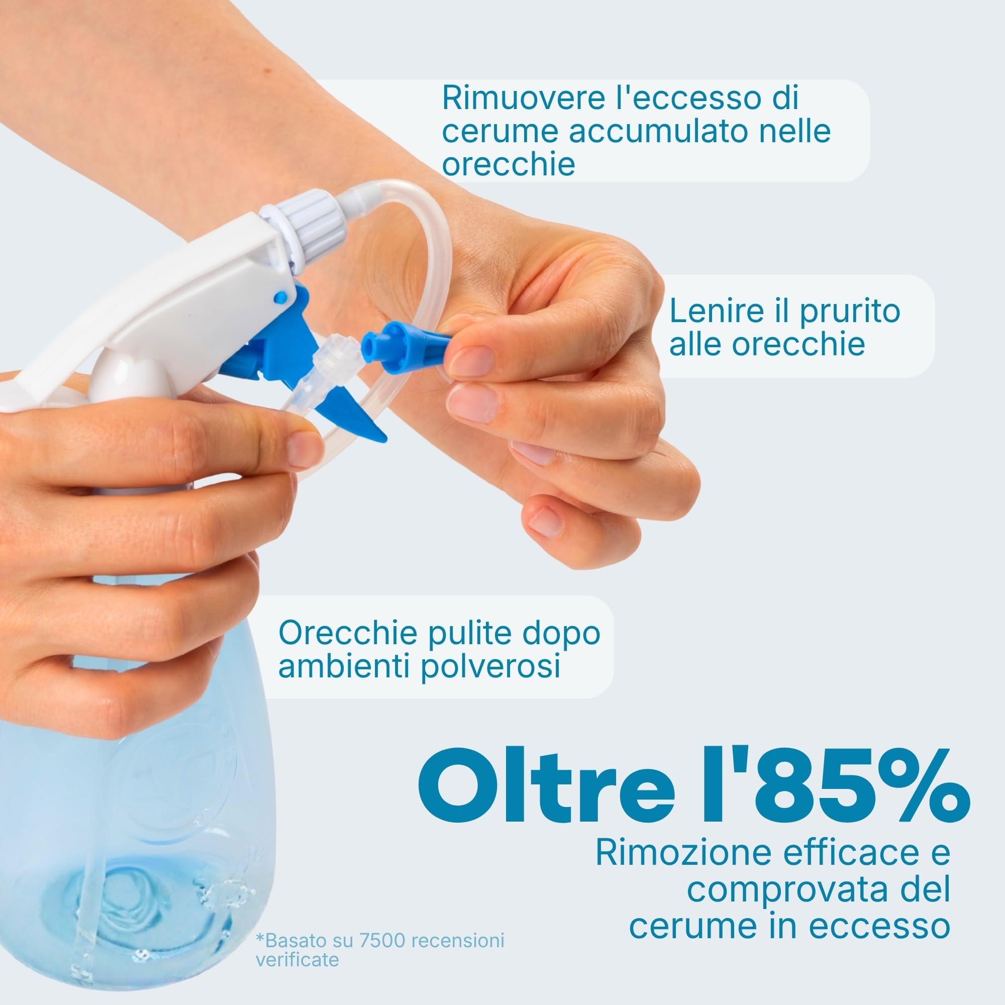 Medi Grade Kit per Pulizia Orecchie 300ml – Apparecchio per Rimozione Tappi Orecchie – Kit Eco-Friendly Cerume Orecchie Pulitore – Migliora Naturalmente l’Udito