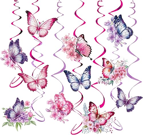 Decoraciones de mariposa, 30 decoraciones de cumpleaños de mariposa, decoraciones de fiesta de mariposa, remolinos colgantes, decoraciones de disponible en Yaxa Colombia
