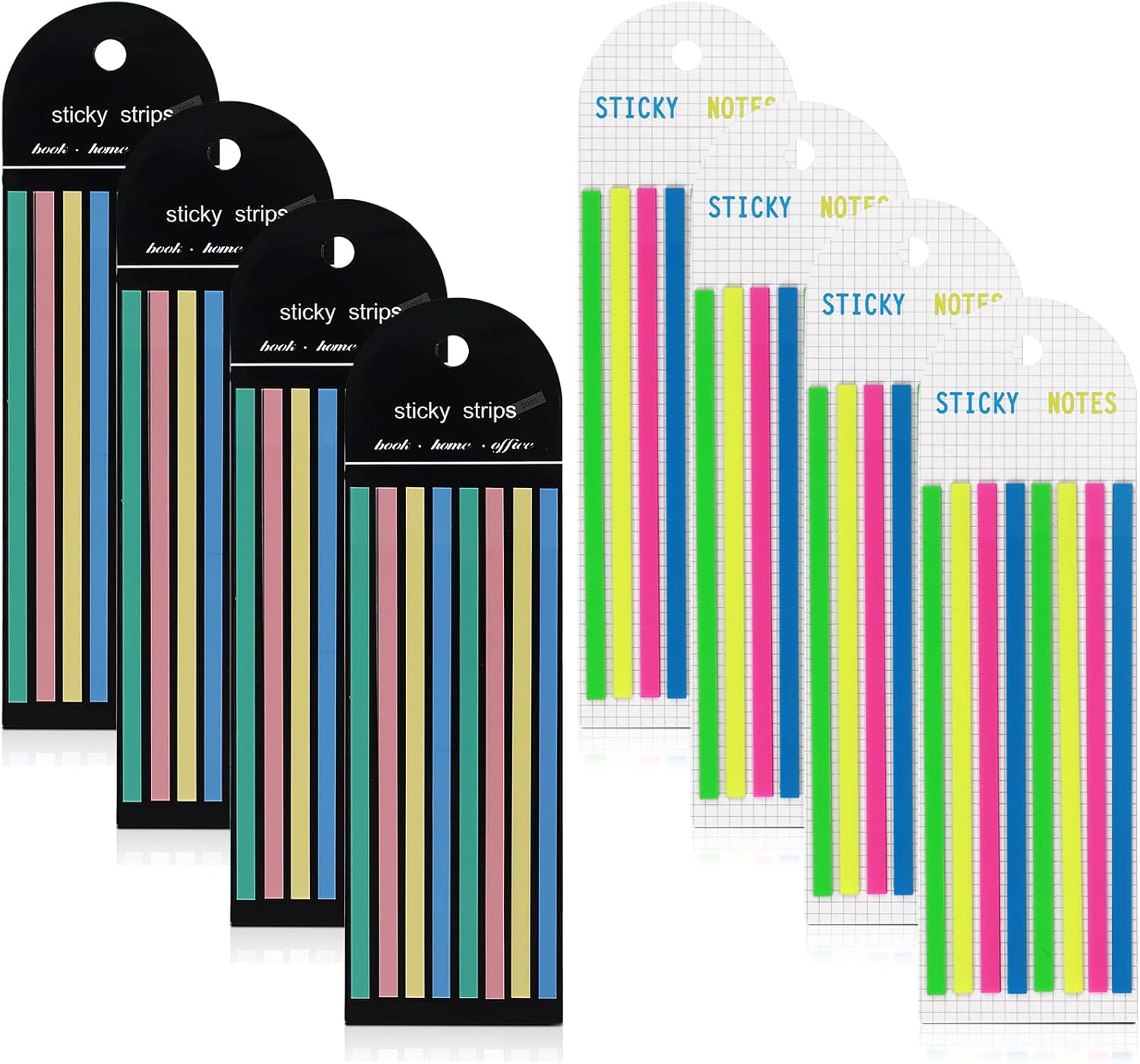 Prasacco 1280 Pcs Highlighter Strips Sticky Book Highlighter Strips