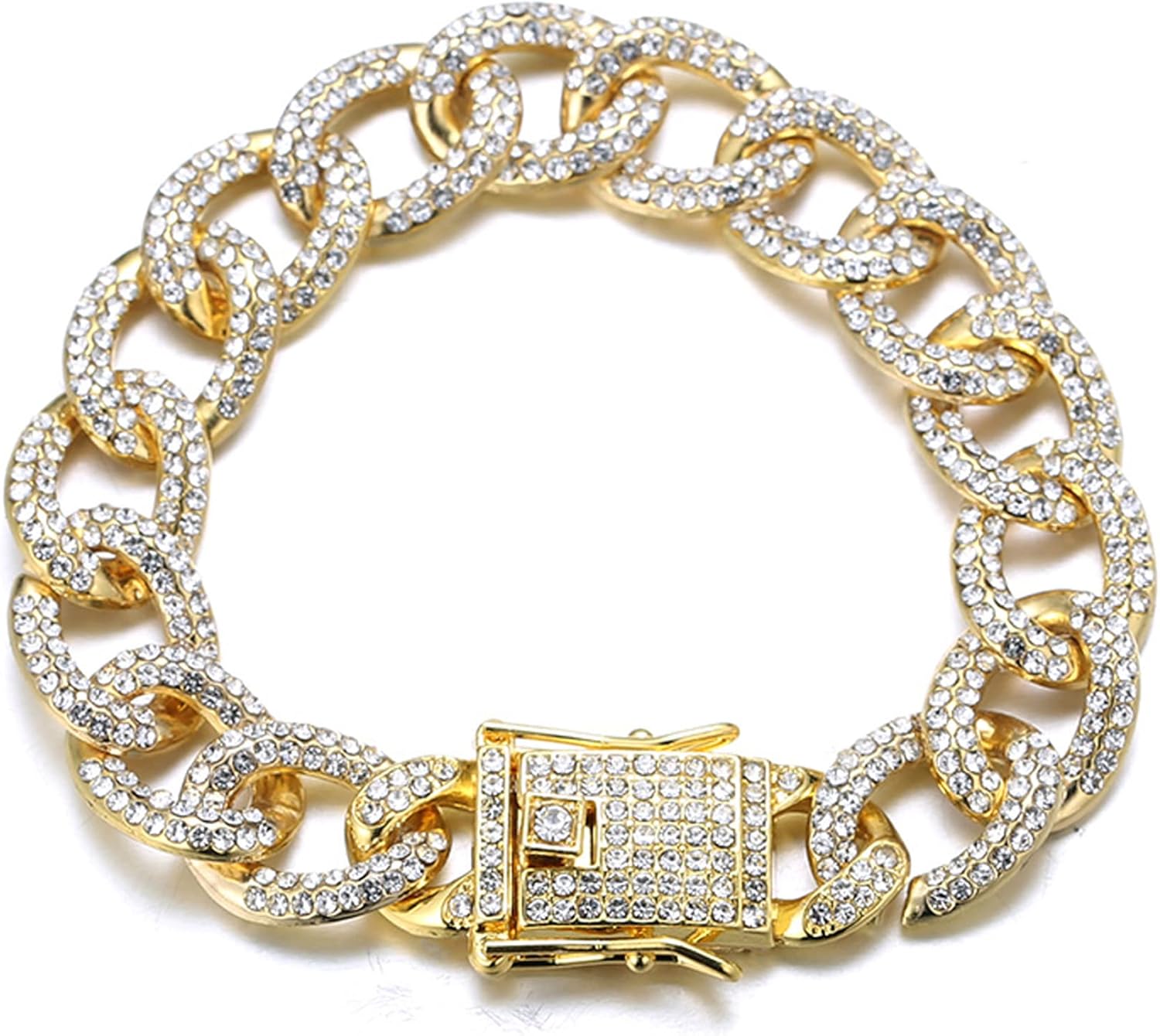 Halukakah 14MM Oval Cuban Link Bracelet, 18k Gold Kuwait Ubuy