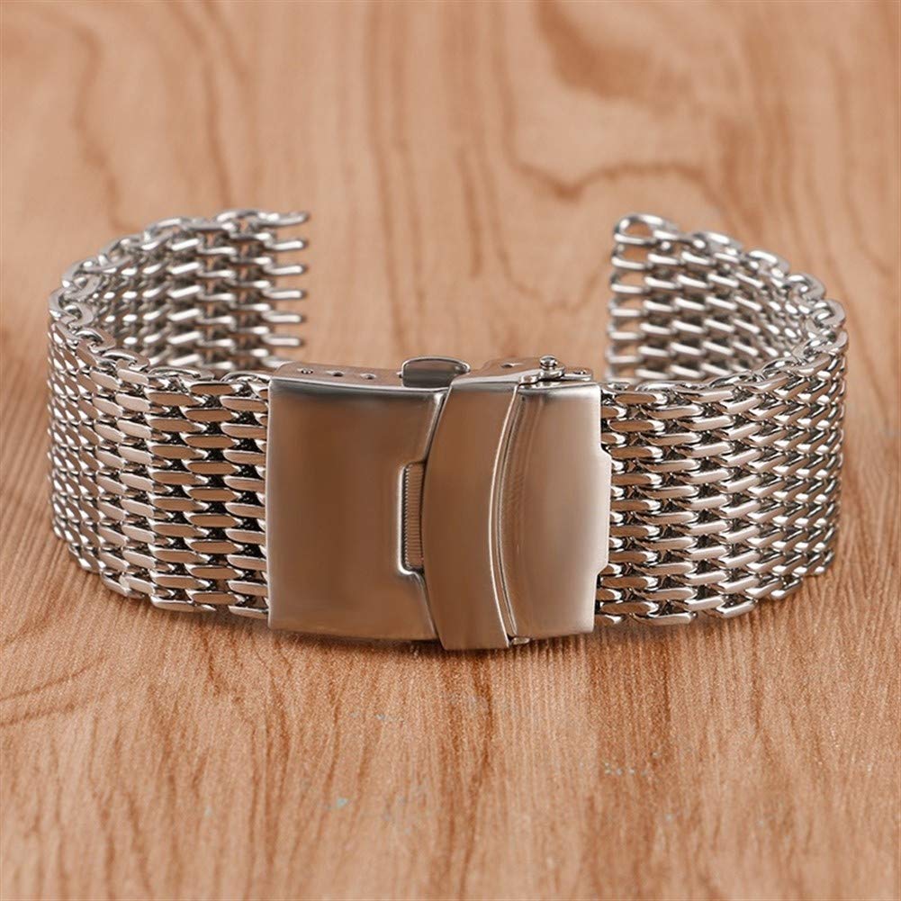 Bracelets de Montre en Acier Inoxydable Bracelet Maille Acier Inoxydable Argent(22mm)