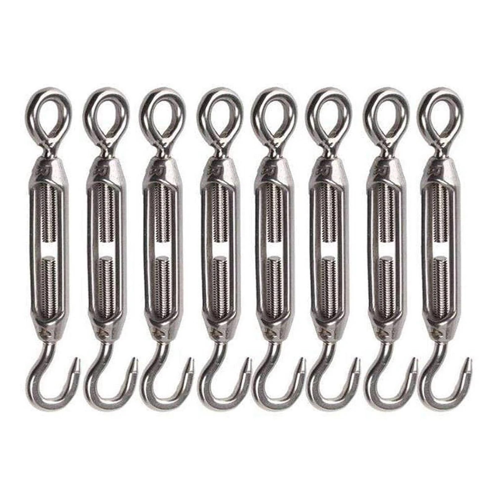 Tensor de alambre de acero inoxidable M4, 3 piezas, gancho y ojo(8pcs M4 0j)