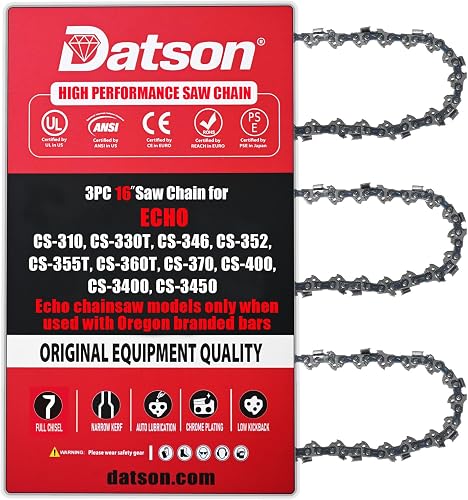 16" Chainsaw Chain Replacment for Echo CS-310, CS-330T, CS-346, CS-352, CS-355T, CS-360T, CS-370, CS-400, CS-3400, CS-3450(Only when used with Oregon branded bars)