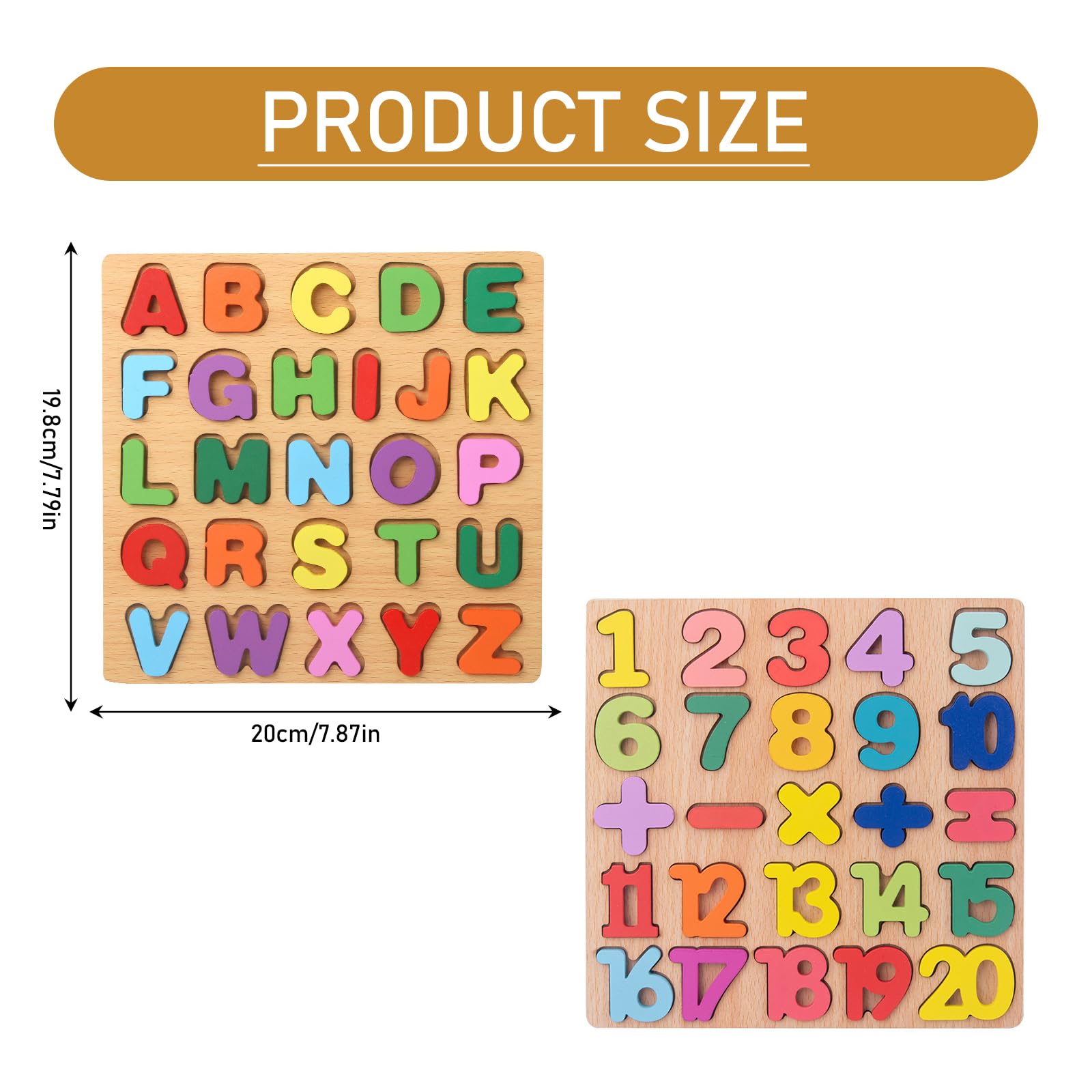 Puzzle in legno alfabeto e numeri per apprendimento giocattolo educativo Montessori regalo abbinare e ordinare