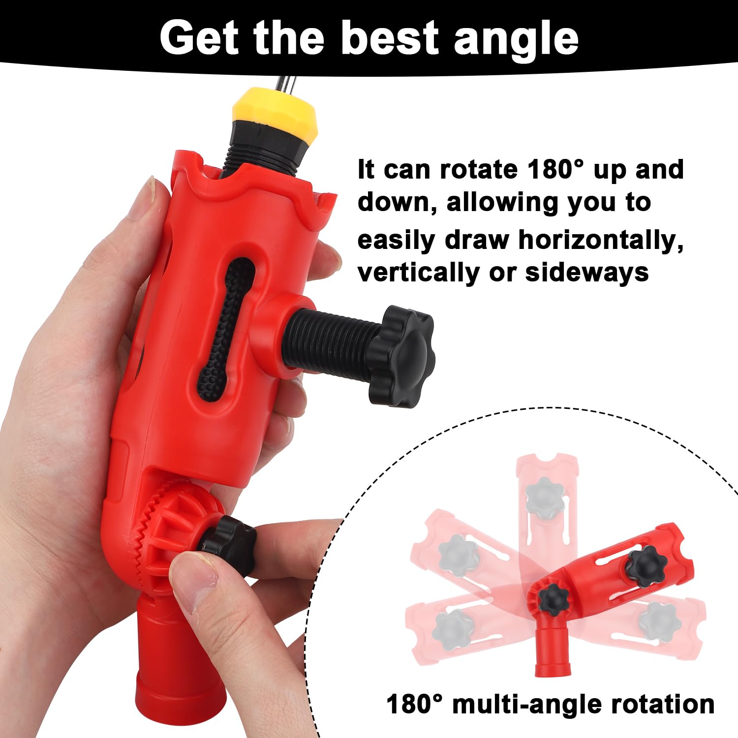 BOXOB Multi-Angle Paint Brush Extender – 180° Rotating Head For Brushes, Rollers & More, Fits Extension Poles (Pole Not Included)
