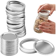 12 Pack Regular Mouth Mason Jar Lids with Rings, 70mm Canning Covers
