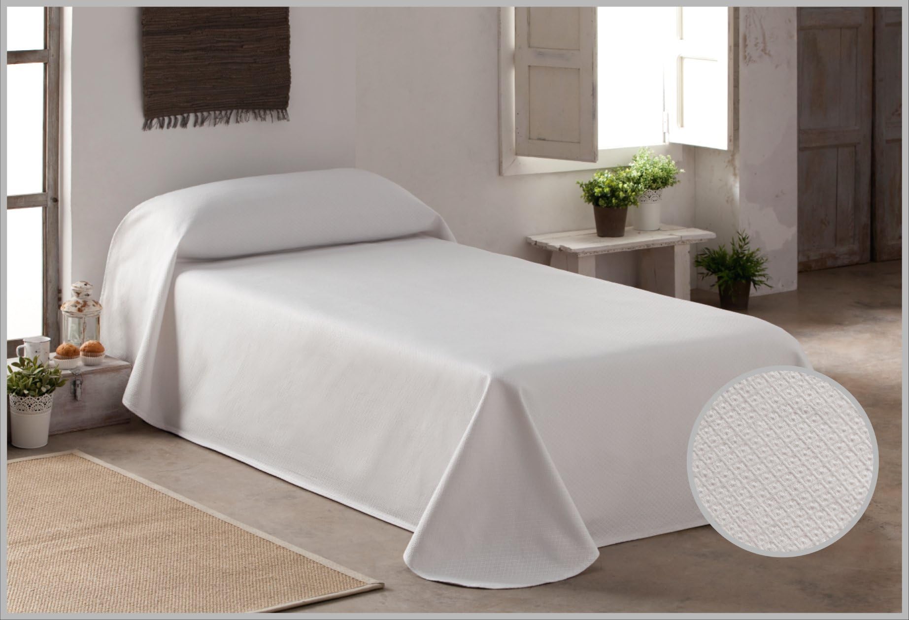 Abece Casa Colcha Hostelería Blanca 80540, 80% Algodón 20% Poliéster (135 cm (235x260 cm))