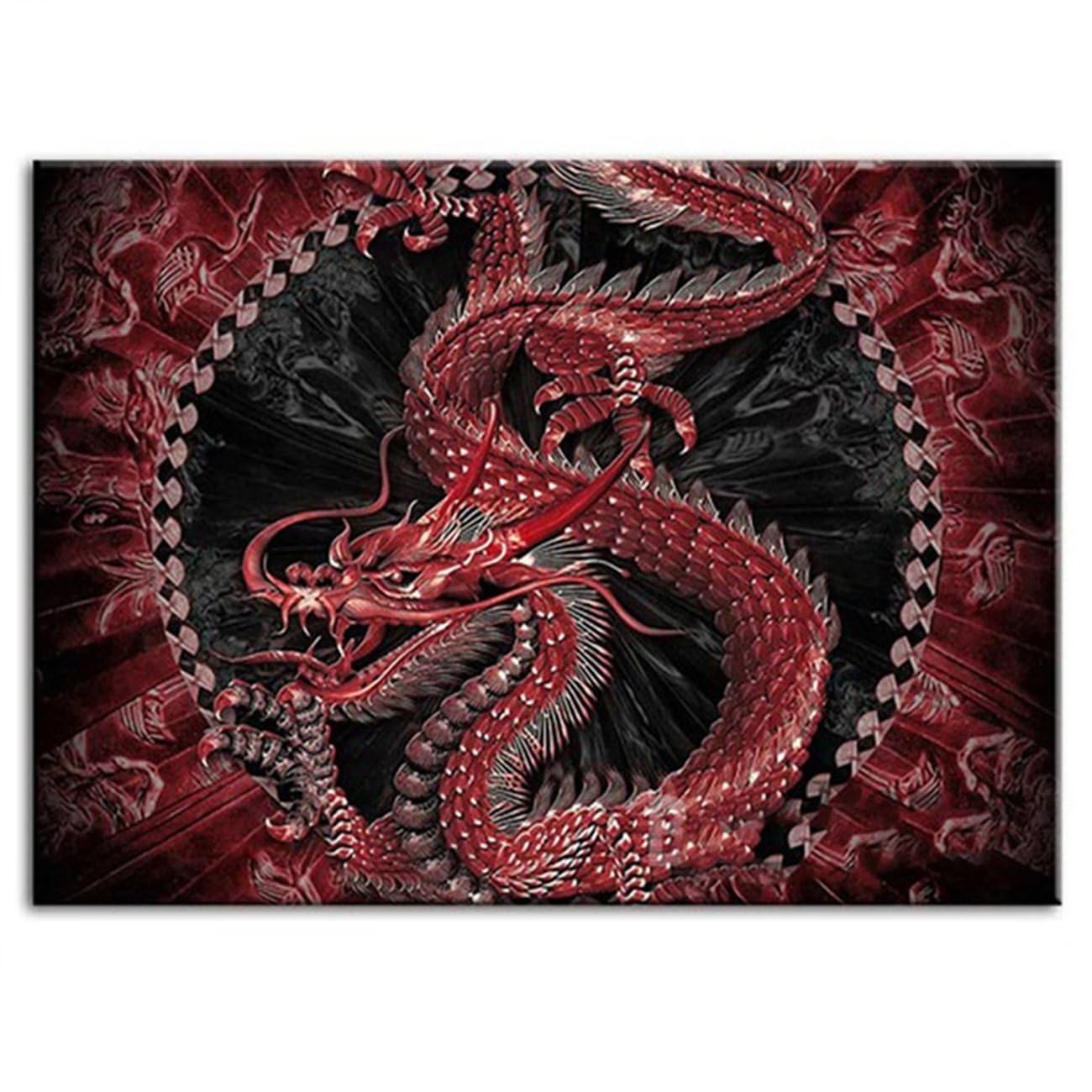 RICUVED 5D Diamond Painting Dragon, Kit De Peinture Diamant
