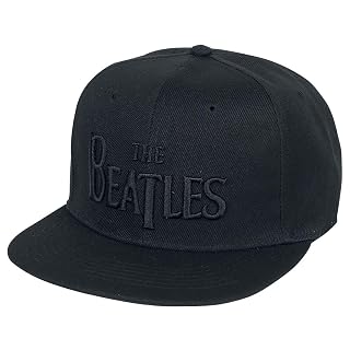The Beatles Black Drop T Logo Casquette Snapback Noir - Les Beatles, Paul McCartney, John Lennon, RIngo Starr, George Harrison