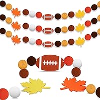 Vista 1 de Rtteri Guirnalda de fútbol de Acción de Gracias, guirnalda de pompones de bola de fieltro para decoración de fiesta de Acción de Gracias, decoración