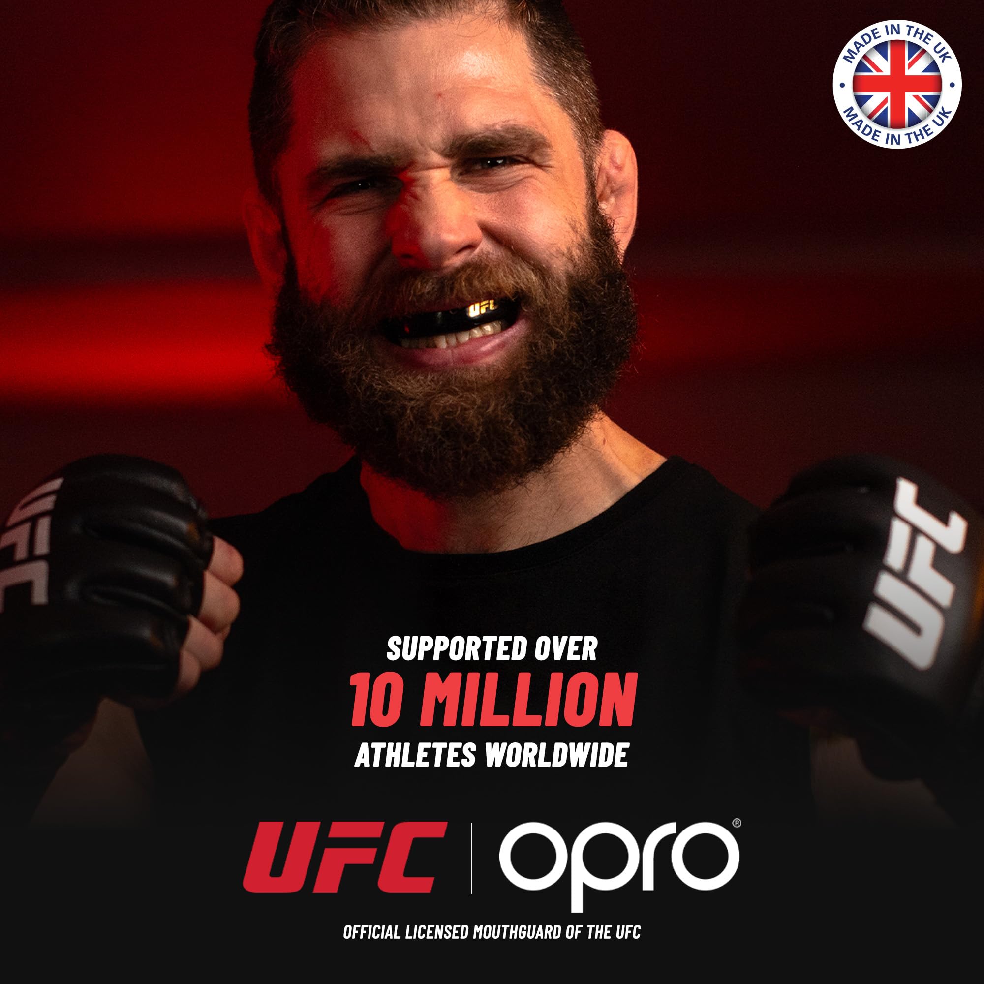 OPRO Zatrzaskowy ochraniacz na zęby natychmiastowe dopasowanie, osłona dziąseł dla dorosłych i dzieci, Opro ochraniacz na usta boks i MMA, odporna na uderzenia osłona dziąseł, rugby i hokej