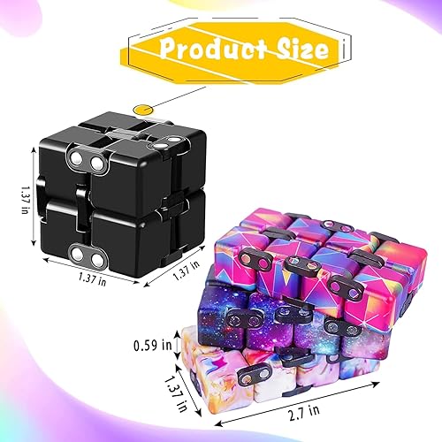 Miniatura 2 de Paquete de 1 cubo infinito de juguete para aliviar el estrés para niños y adultos, lindo mini dispositivo único para aliviar la ansiedad, matar el