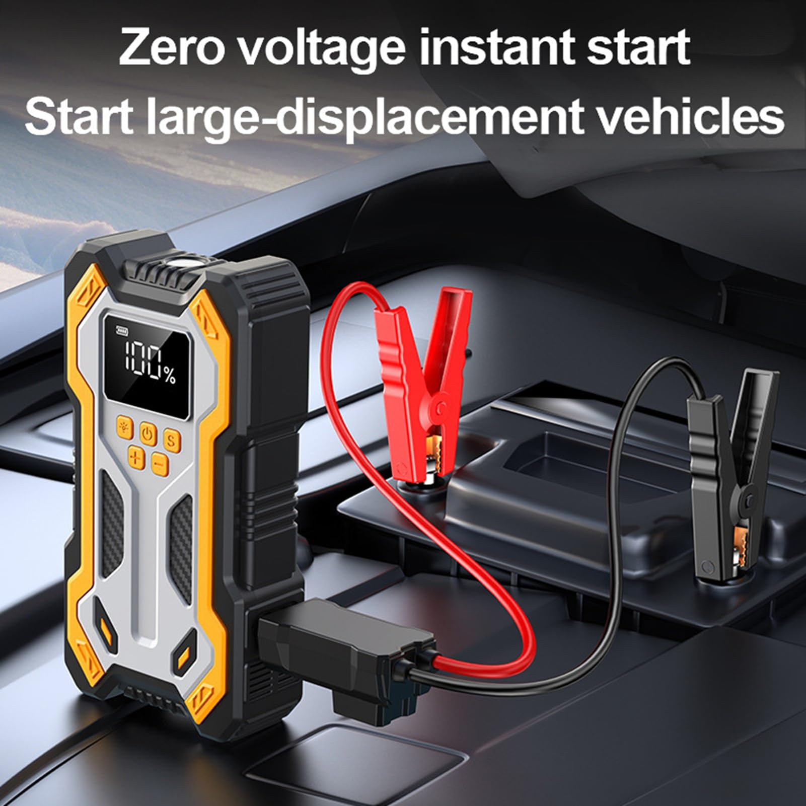 Alomejor Arrancador de BateríA Portátil de 1500 A para Coche, 12 V, con Pinzas de Arranque Inteligentes para Coches, Camiones, Motocicletas, Barcos, Autocaravanas y Tractores.