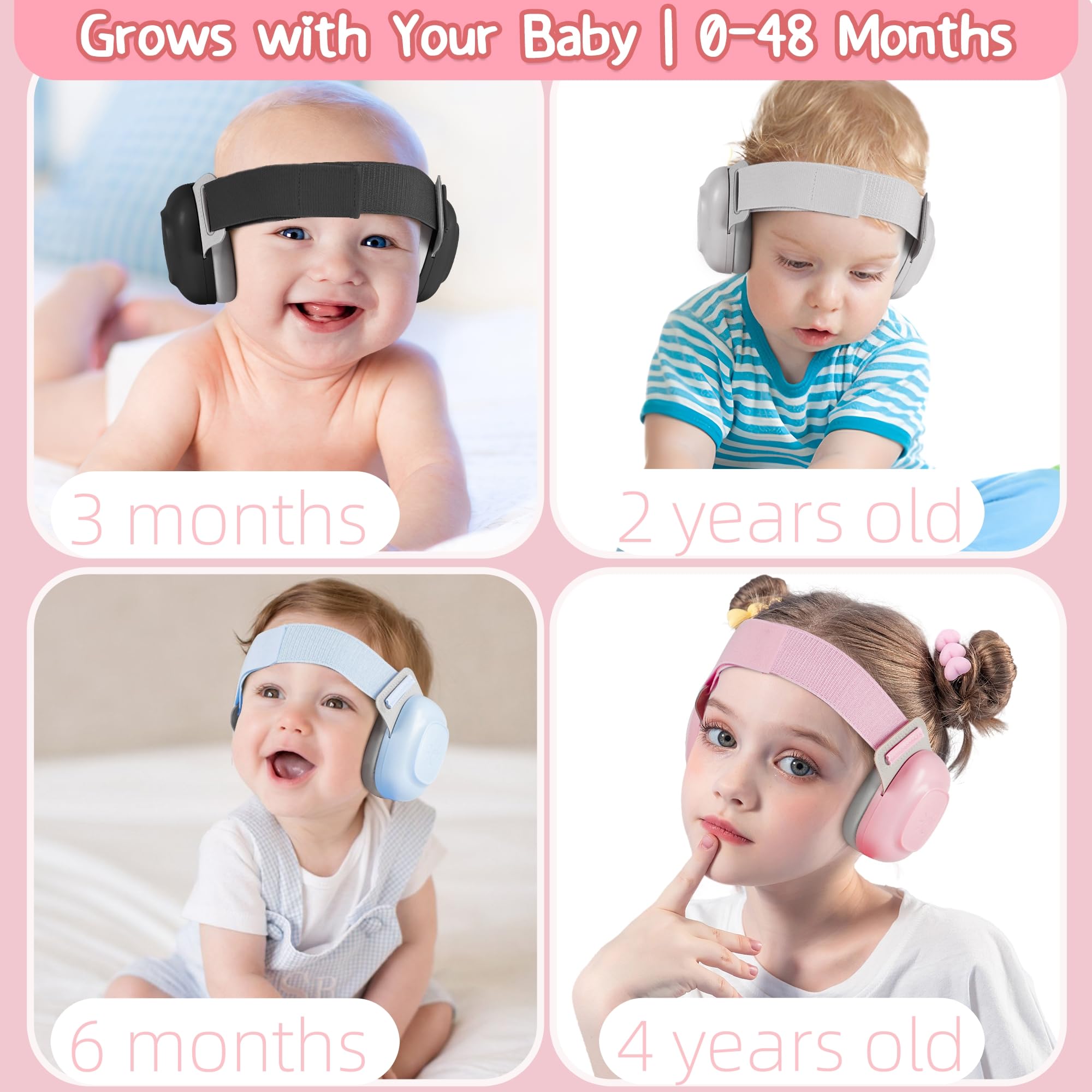 Baby Ear Defenders, Noise Reduction Earmuffs for 0-48 Months,SNR 27dB - Image 2