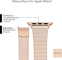 Vista 5 de Anne Klein Correa de acero inoxidable para Apple Watch, segura, ajustable, correa de repuesto para Apple Watch, se adapta a la mayoría de muñecas