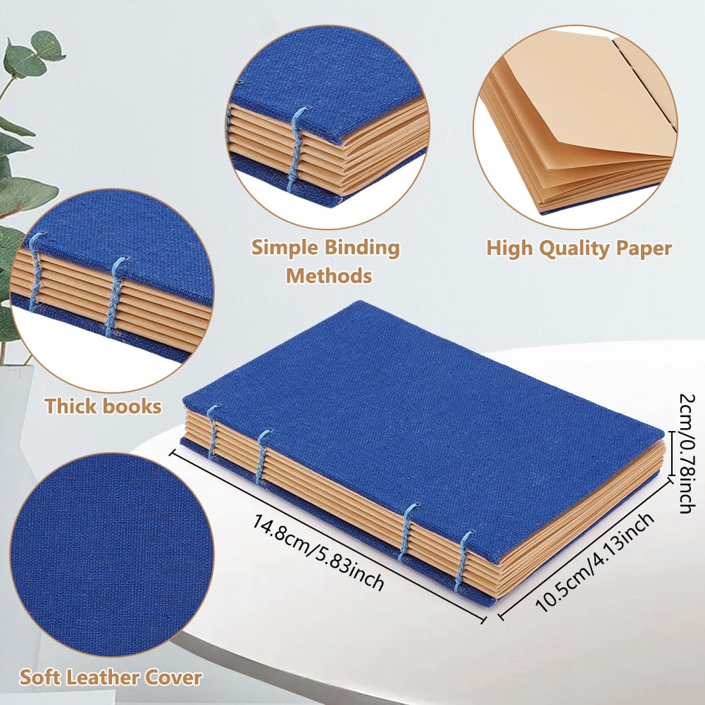 WEBEEDY DIY Koptische Stich Buchbinderei Kit Buchbinderei Zubehör Set für DIY Buchbinderei Handwerk und Nähen, 61 Pcs Hardcover Journal Craft Kit für Anfänger, 10X15cm (A6)