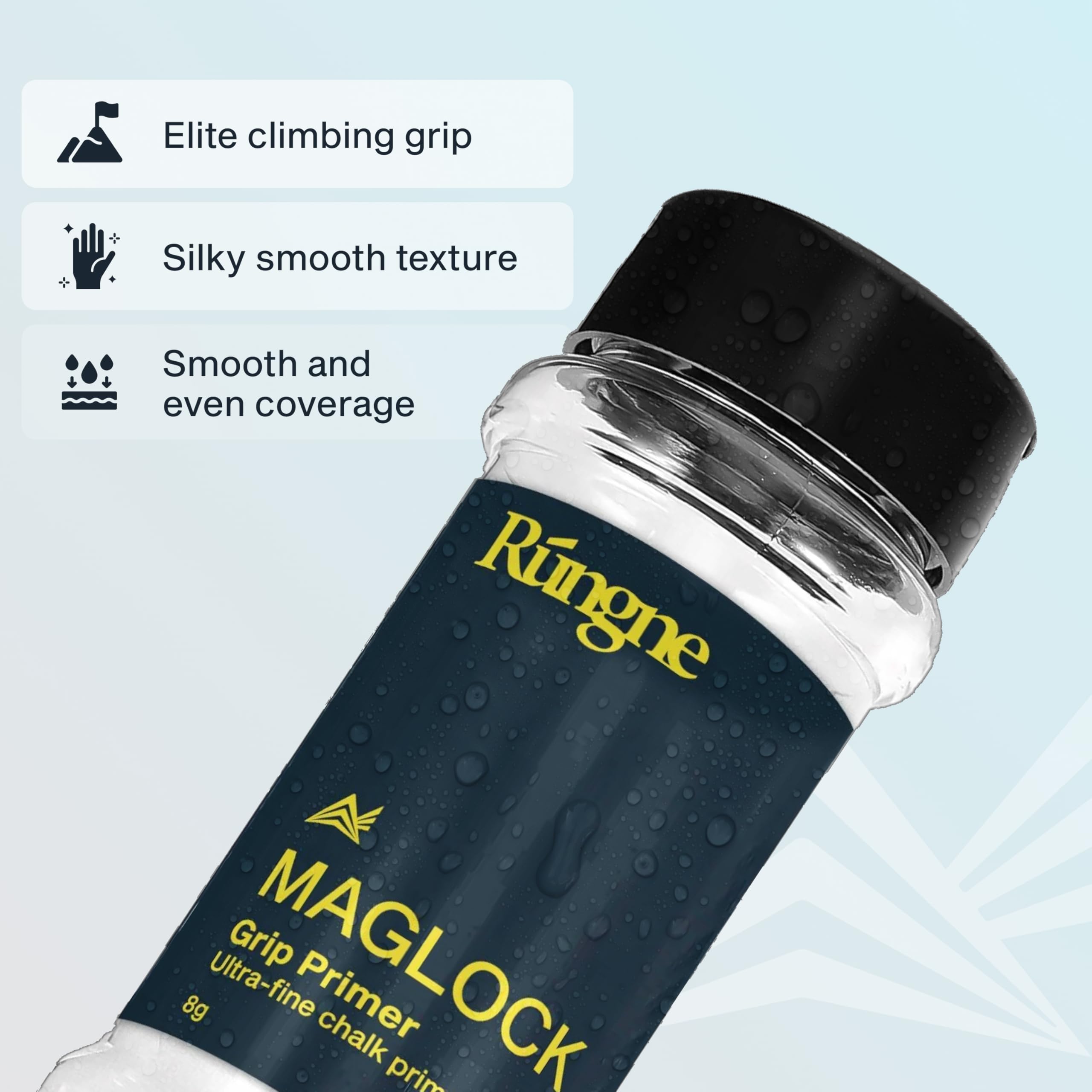 RUNGNE Maglock - Imprimación de agarre premium para escalada en roca, búlder y levantamiento de pesas, combo de máximo rendimiento para una sujeción superior, 8G