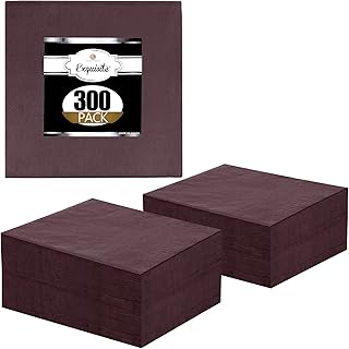 Exquisite 300 Pack of Luncheon Paper Napkins The 2 Ply Party Napkins are Highly Absorbent and Available in a Wide Range of Vibrant Colors - Brown Napkins