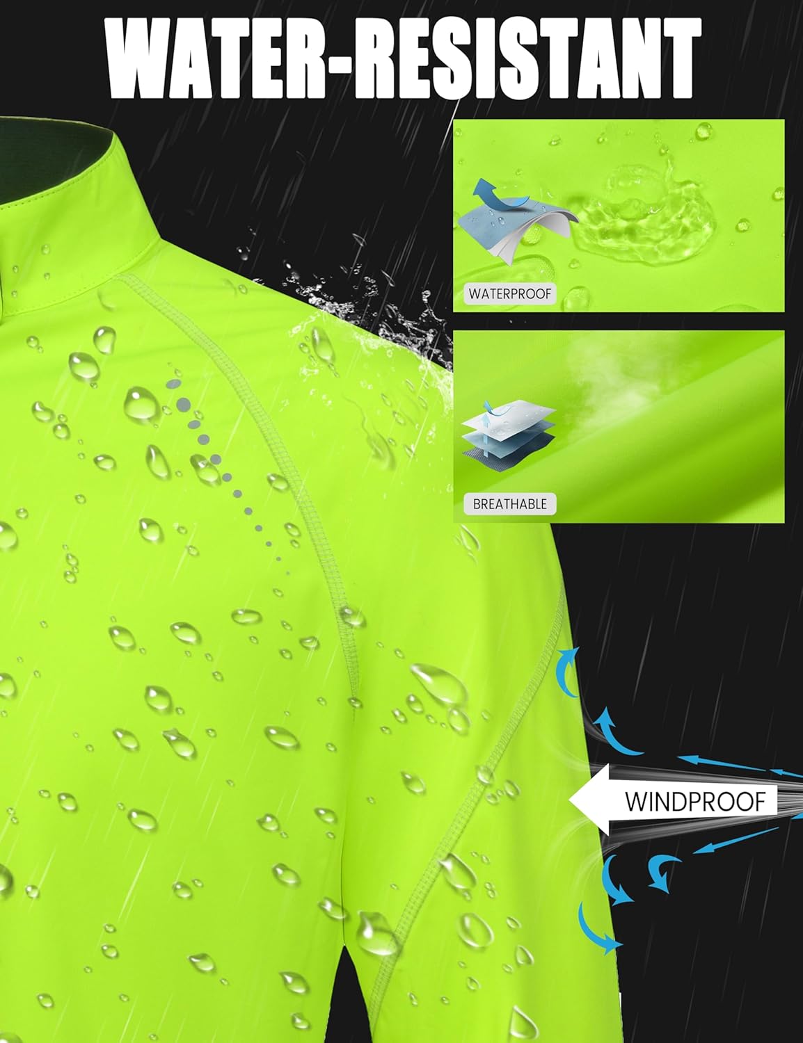 Little Donkey Andy Men's Cycling Jerseys Long Sleeve Windproof Jacket with Zipper Pocket Running Mountain Biking Gear - Image 3