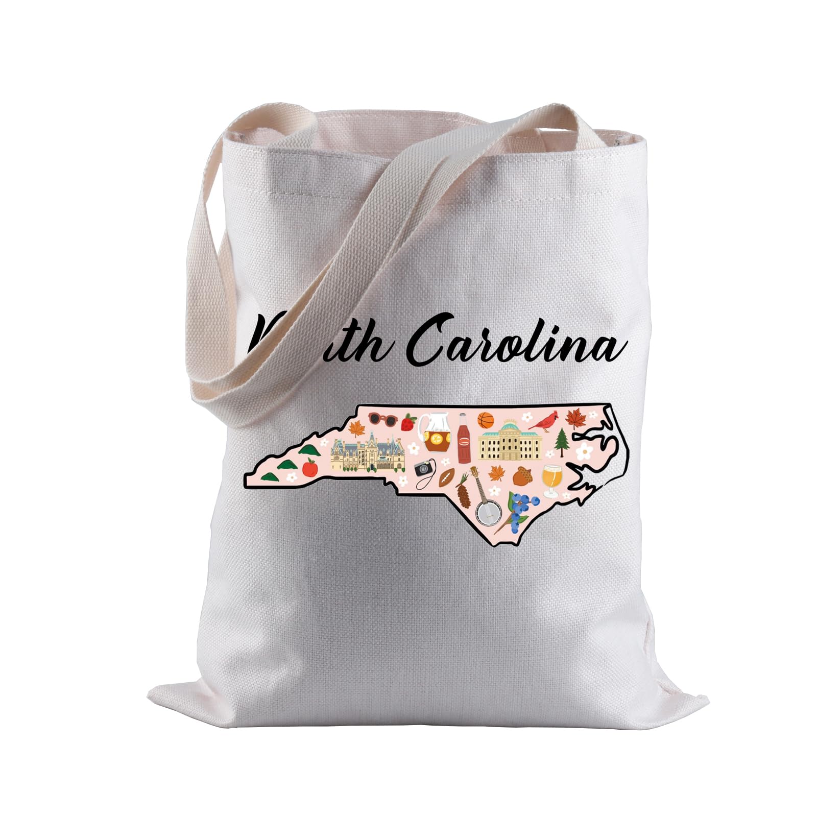 BLUPARK North Carolina Map Tote Bag North Carolina Travel Shopping Bag Gift For Someone Moving To North Carolina