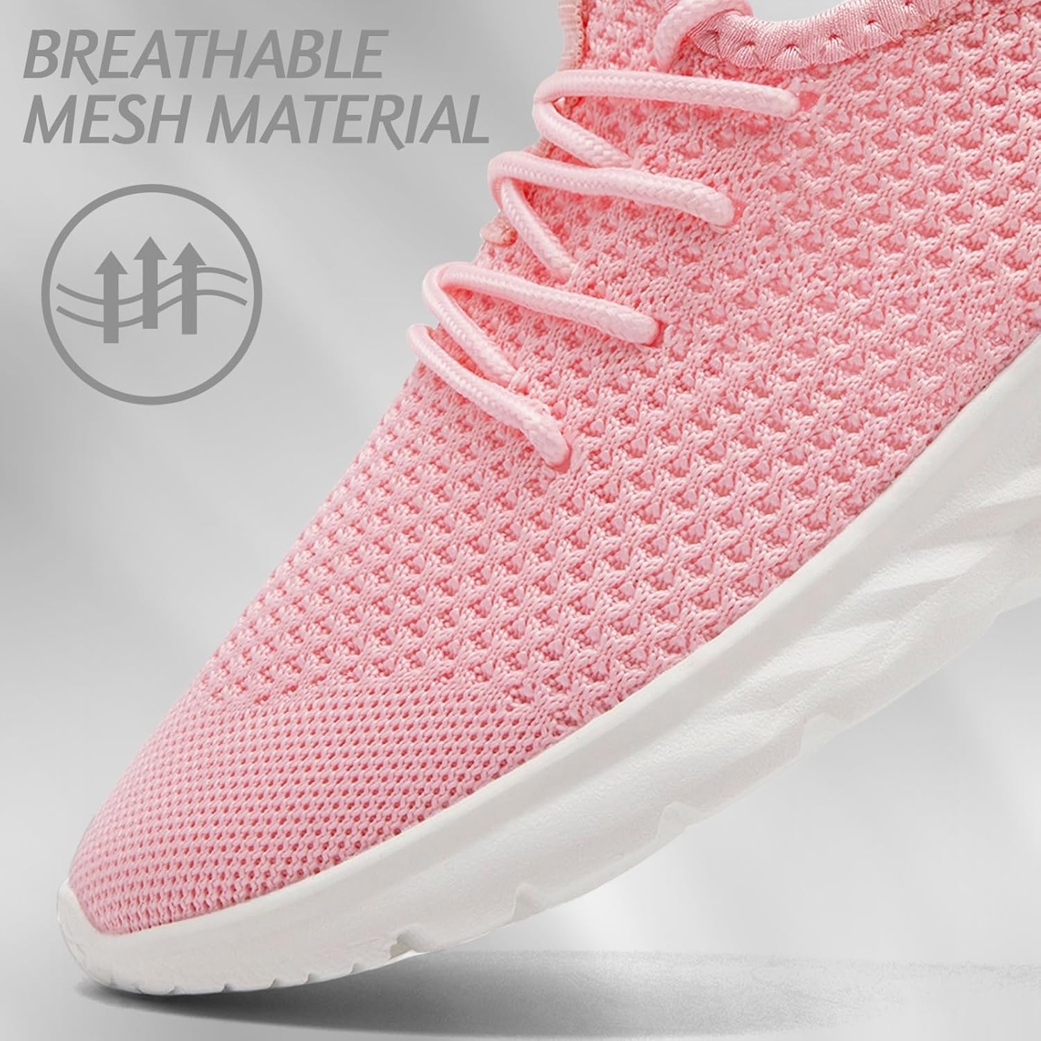 WCIDFY Women's Slip On Running Shoes Lightweight Tennis Shoes Breathable Mesh Walking Sneakers for Work Shopping Travel Pink 8.5 - Image 5