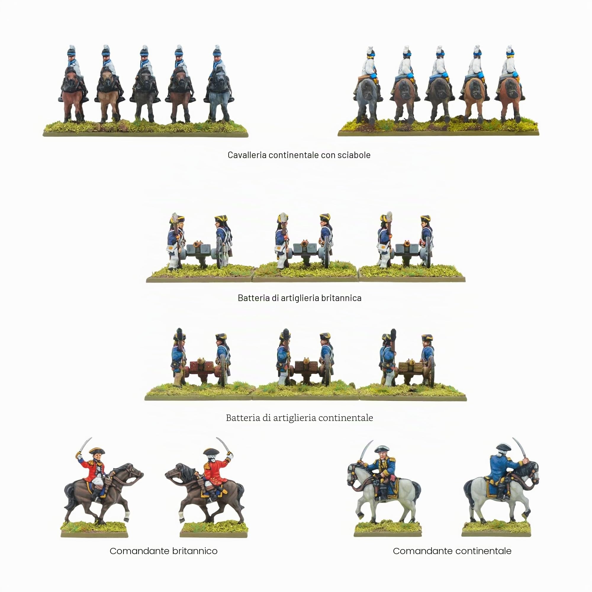 Revolution! Battle Set - Miniature in scala epica per polvere nera, molto dettagliate, epoca della guerra d'indipendenza americana per giochi di guerra da tavolo