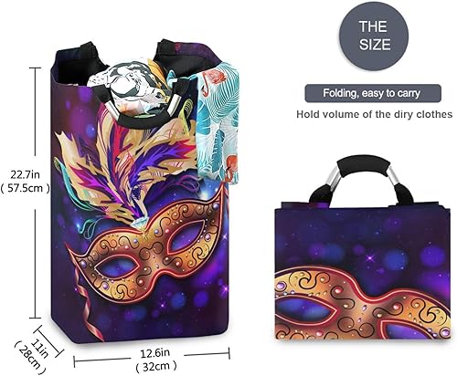 Miniatura 5 de clothes baskets laundry Mardi Gras Carnival Purple Holiday Purple Glitter foldable square rack For toys office botes para ropa sucia