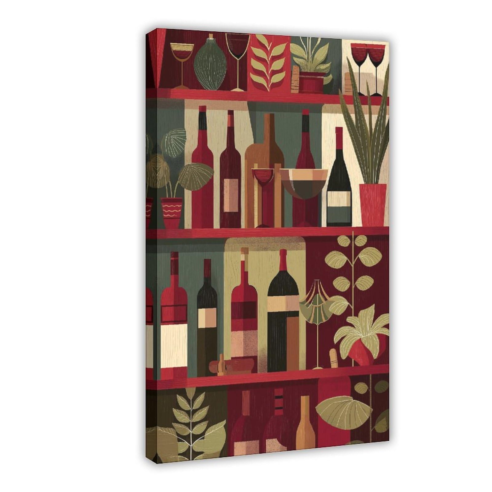 MRYCQ Wine Bottle Poster Canvas Poster for Office Decor Gift