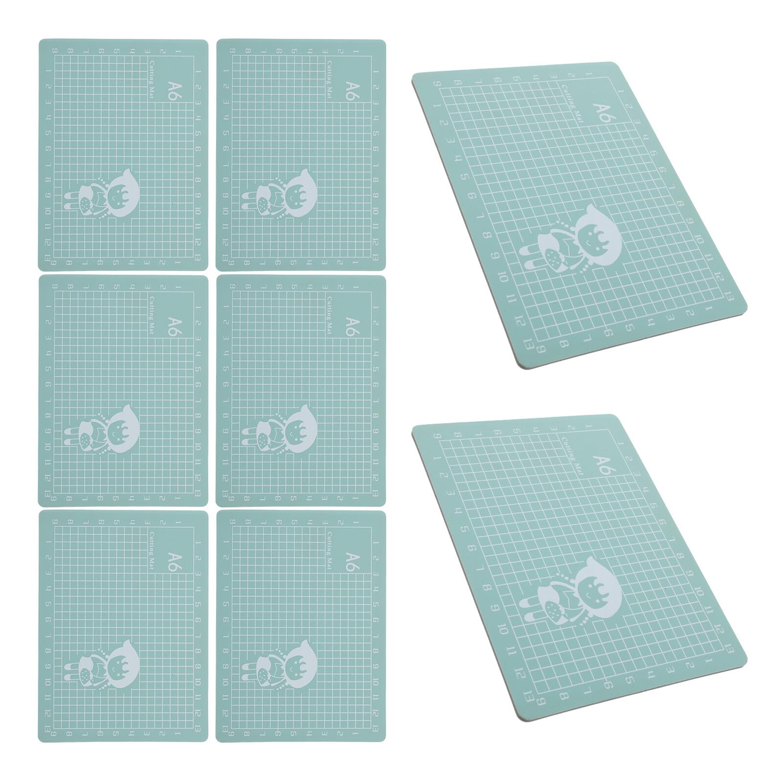 Tappetino da Taglio Artigianale Pvc Verde 8 Pezzi Doppio Lato | Griglia di Misura Precisa, Superficie Antiscivolo, per Scrapbooking e Cucito