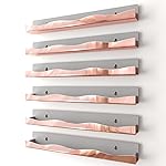 Wall-Mounted Nail Polish Organizer Rack - 15-Inch Rose Gold Mirror Finish Nail Polish Shelf, Makeup & Beauty Essentials Storage - Multi-Purpose Display Holder for Small Space, Vanity Bathroom, 6 Pack
