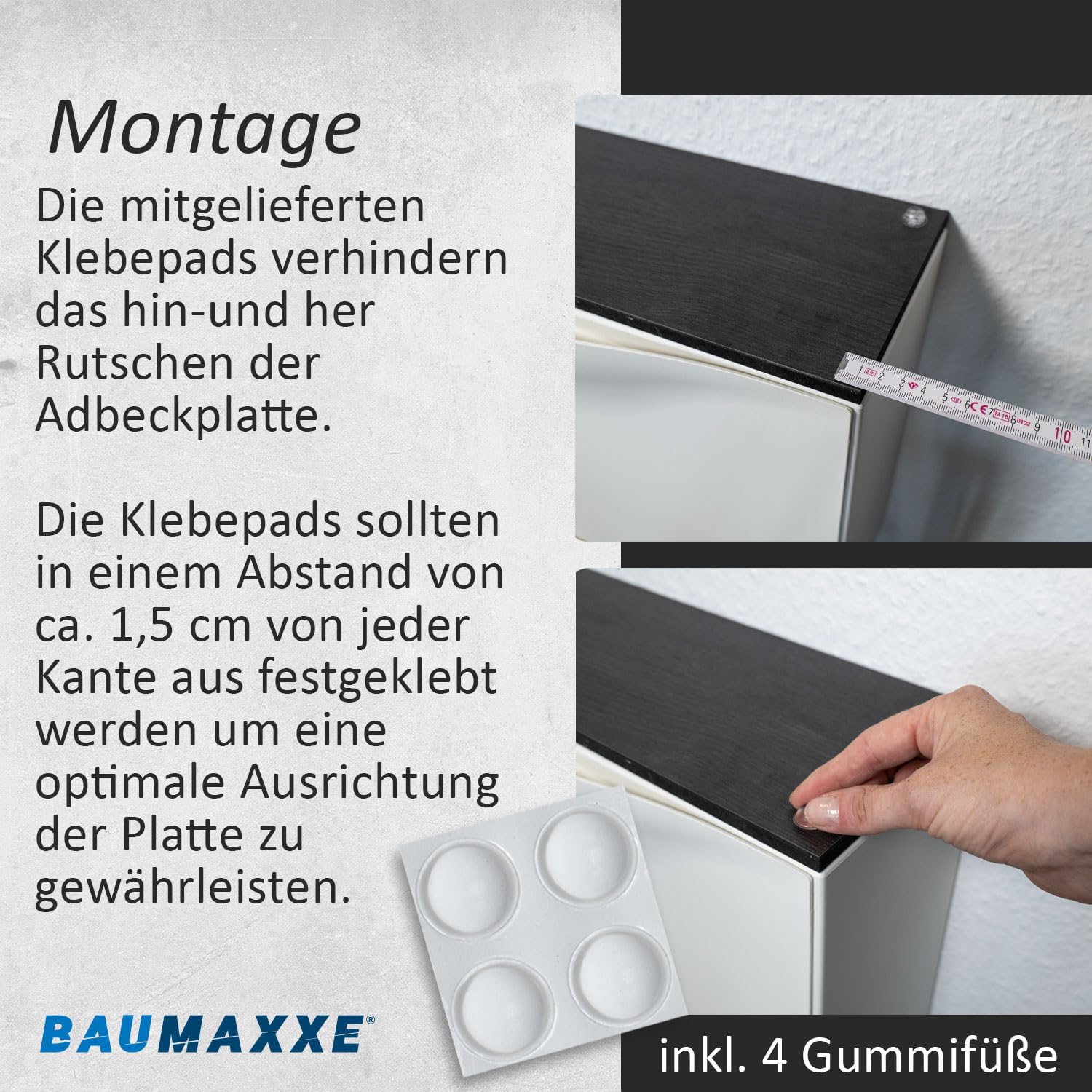Abdeckplatte passend für Trones I 102,6 x 15,9 cm I rechteckig I Stärke: 10 mm I schwarz Ash I MDF Platte Melaminbeschichtung beidseitig I DIY-Projekte I bm358