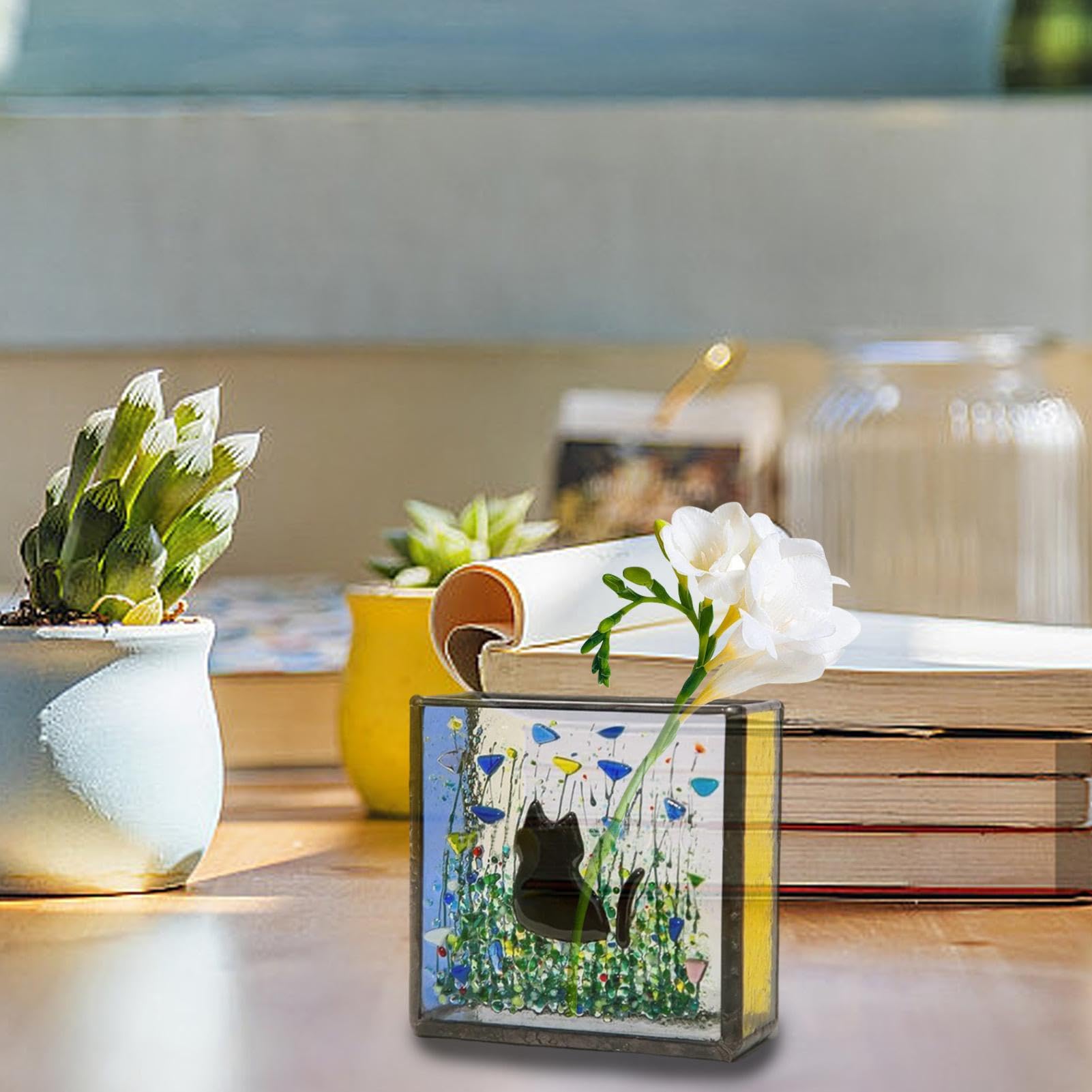 飾り物　ステンドグラス　花　花瓶 飾り物 ステンドグラス 花 花瓶 【公式通販】