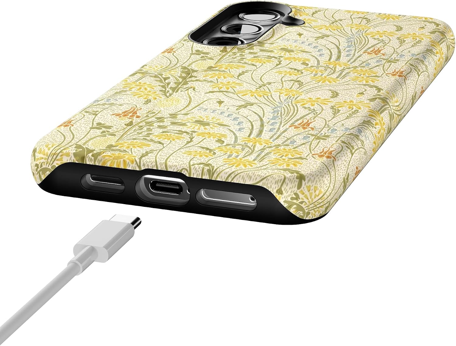 Casely Galaxy S24 Plus Case | Boho Blooms | Golden Floral | Essential Slim Dual-Layer Protective Design