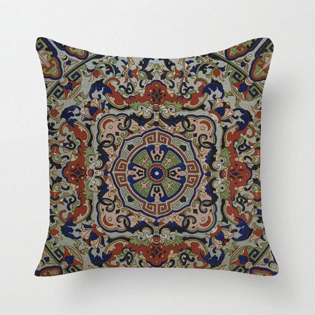 Howsley Decorative Pillowcases Cartoon Standard Size 18x18 Throw Pillow Covers Linen Square Throw Pillow Case Set Cushion Cover Cotton for Sofa,Bed,Chair,Auto Seat,Office Seat Decorative (M0164) (A)