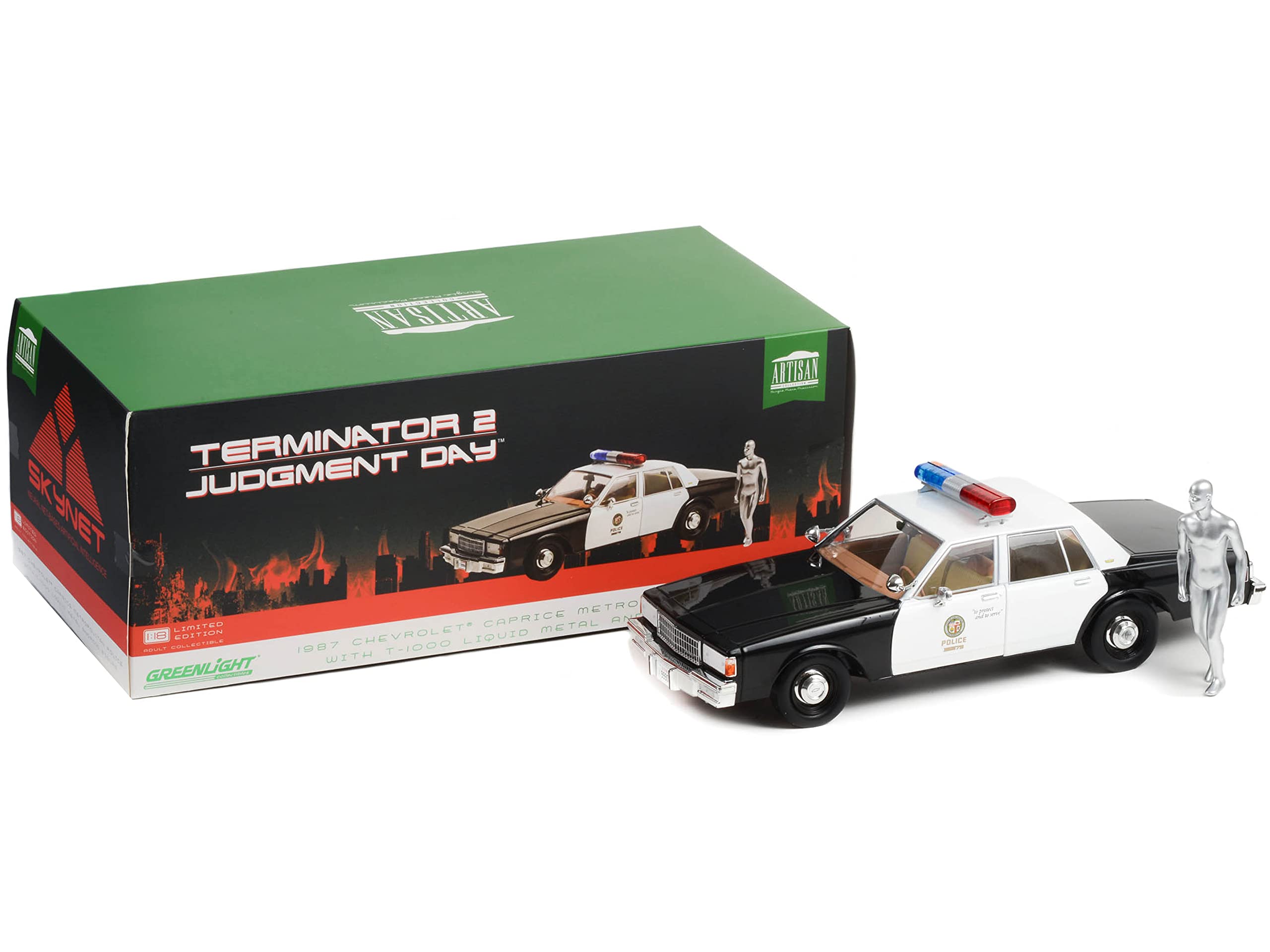 Diecast model cars Chevrolet Caprice Classic 1/18 MCG Sedan blue Police 1985 les portes et capos fermé Diecast model cars Chevrolet Caprice Classic 1/18 MCG Sedan blue Police 1985 les portes et capos fermé