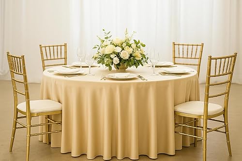 Miniatura 2 de Your Chair Covers - Mantel redondo L'Amour de 132 pulgadas, color champán