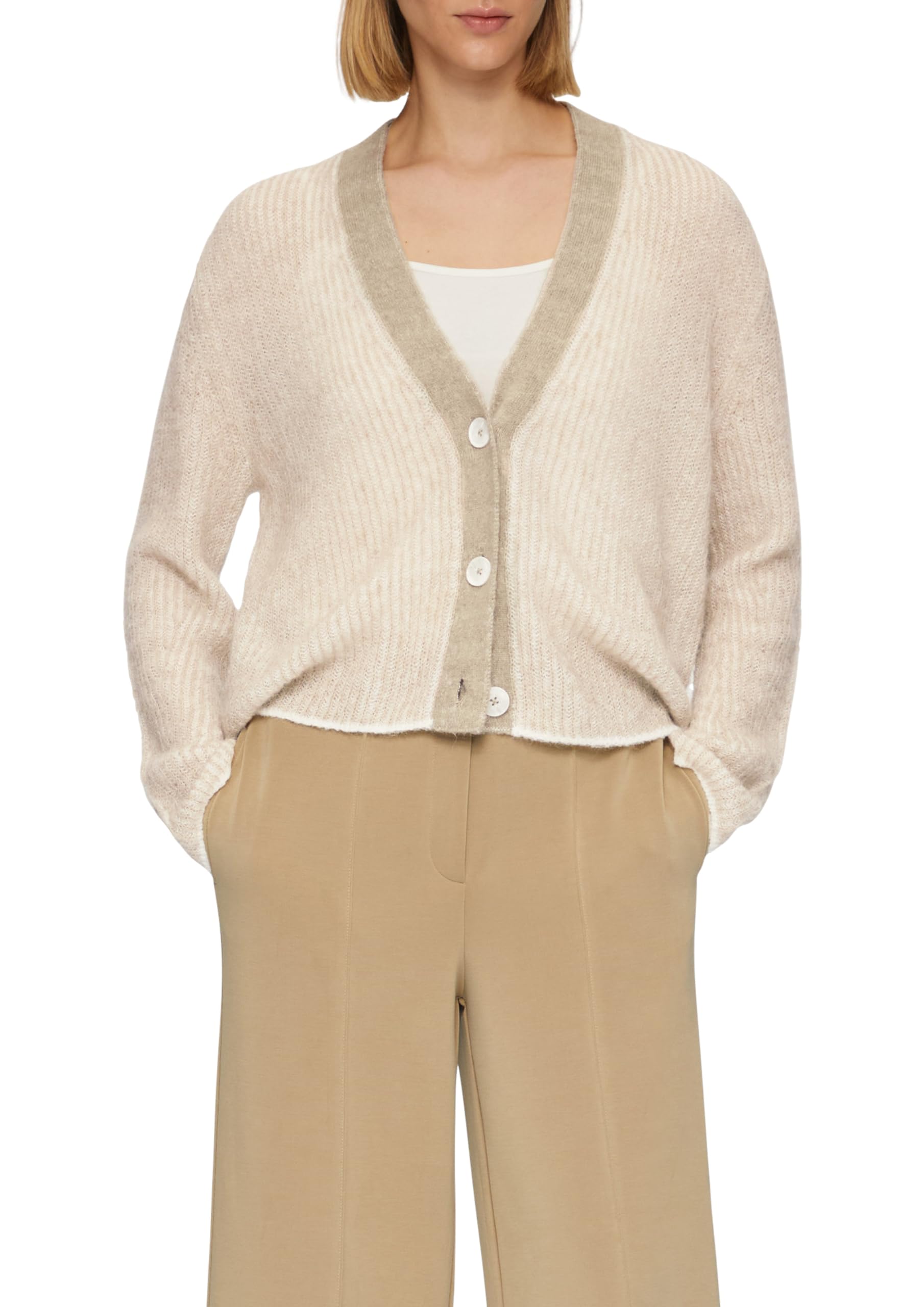 s.Oliver Damen 2157237 Cardigan mit Rippstruktur (1er Pack)