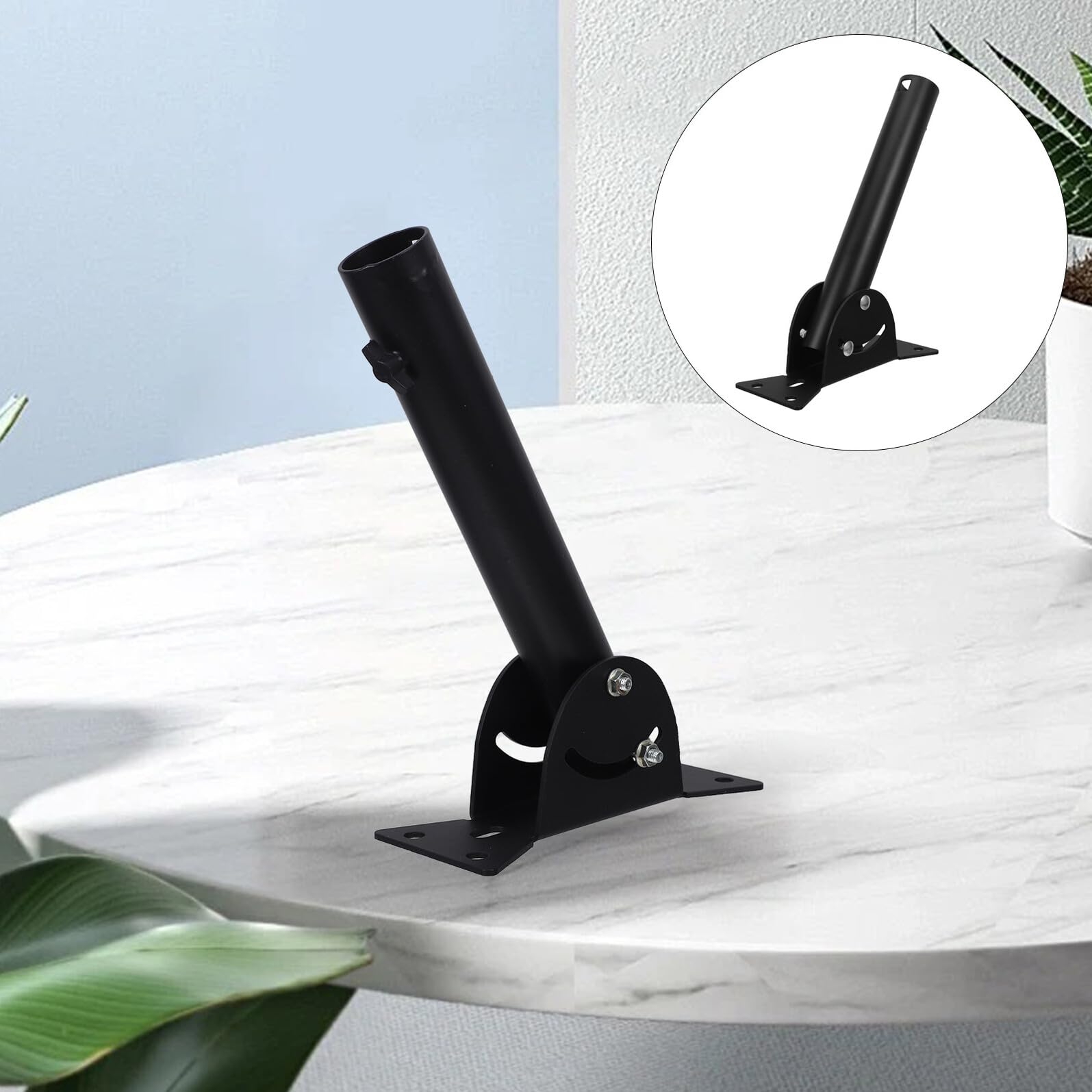 SECFOU Outdoor Steel Antenna Wall Mount Bracket with Pole And Plate Heavy Duty Roof Mount for Wireless Bridge Fast Installation for Home And Office Network Devices