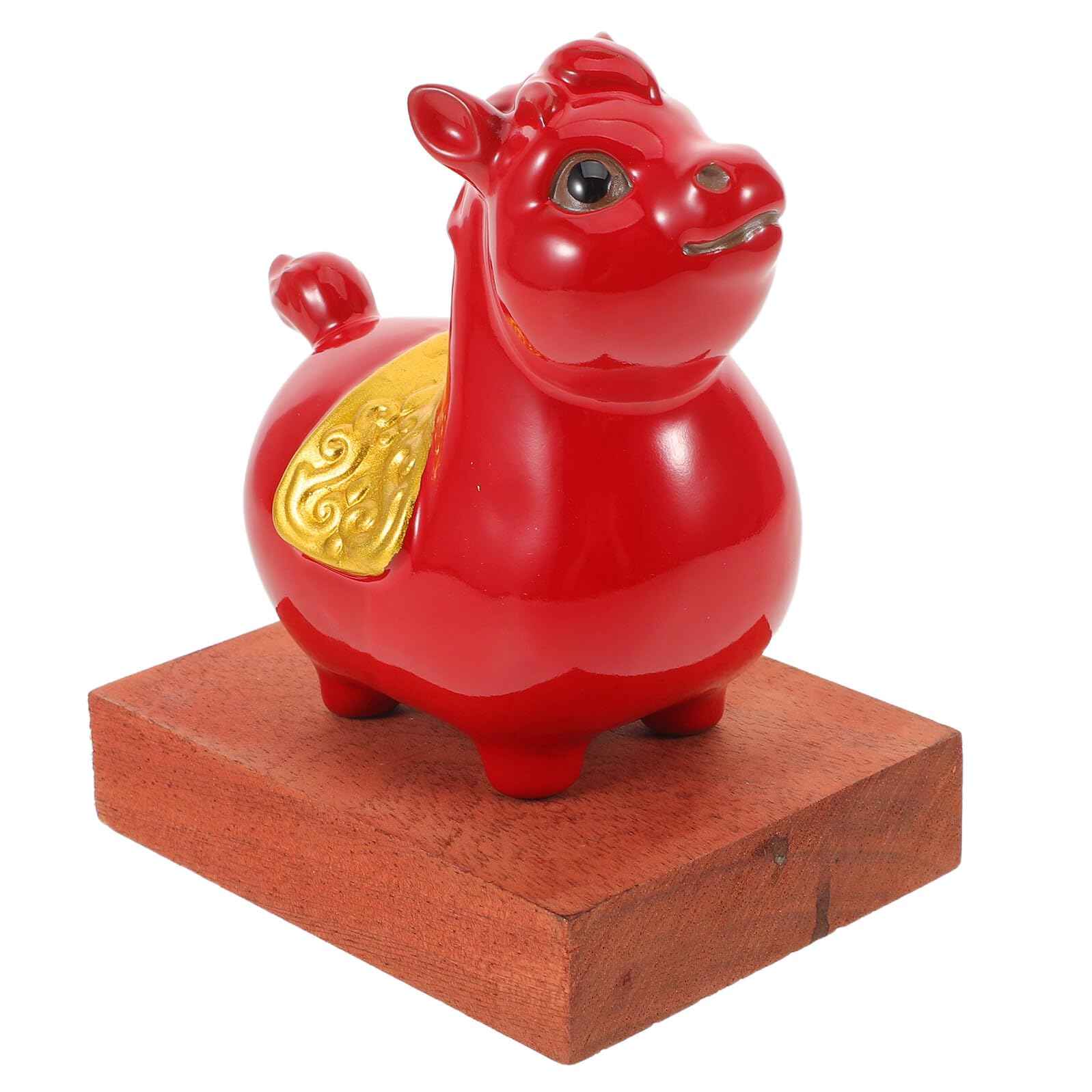 Figurine cheval céramique rouge VICASKY déco salon bureau résistante décoloration