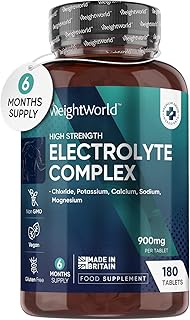 Electrolyte Tablets - 6 Months Supply - 180 Vegan Tablets with Sodium, Magnesium, Chloride, Calcium, and Potassium for Fasting - Keto Electrolyte Powder Alternative - for Energy & Electrolyte Balance