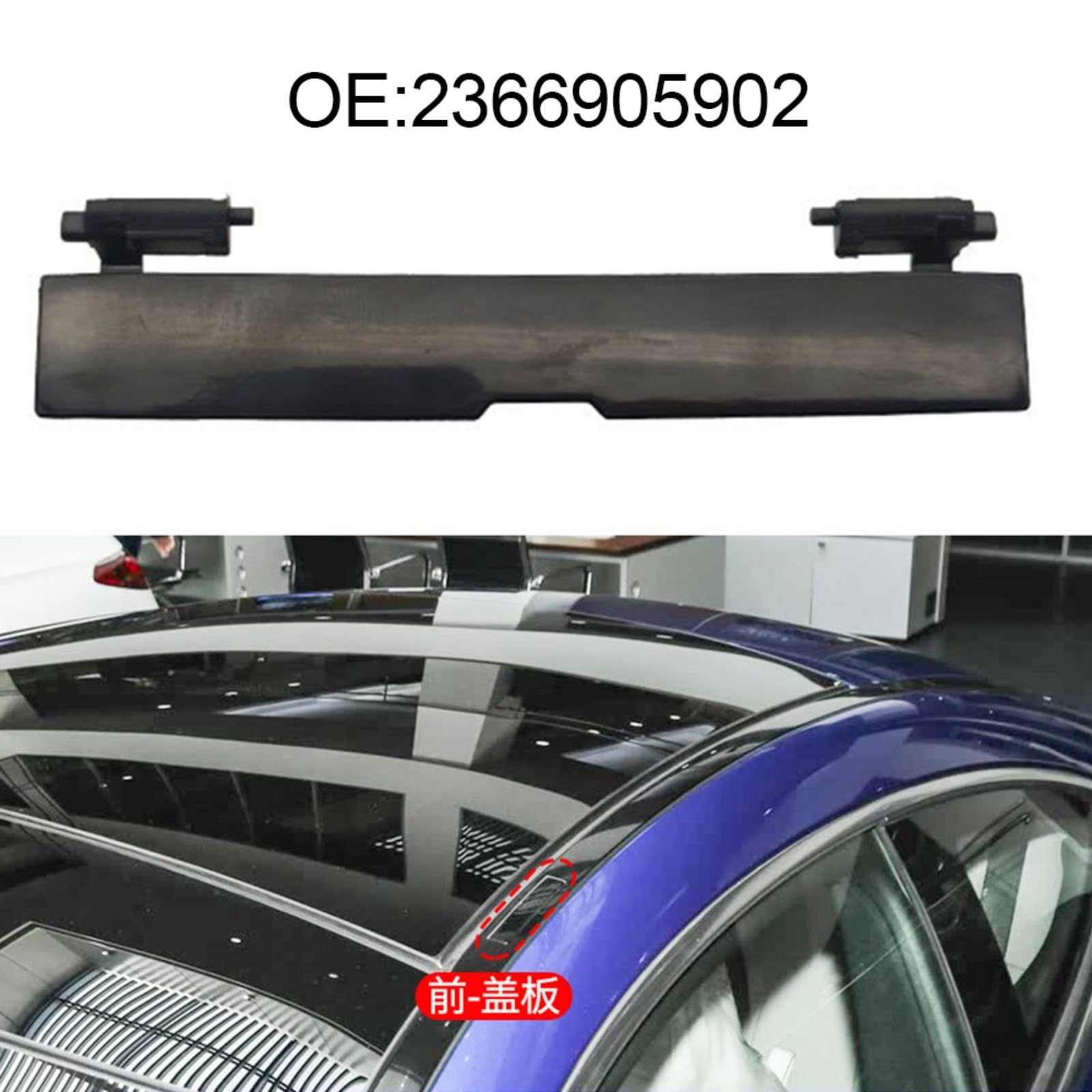 Copertura per barre portatutto per Mercedes-Benz per classe cle W236 2024-2026, copertura portapacchi ABS nero opaco, OEM 2366905902 (anteriore nero)