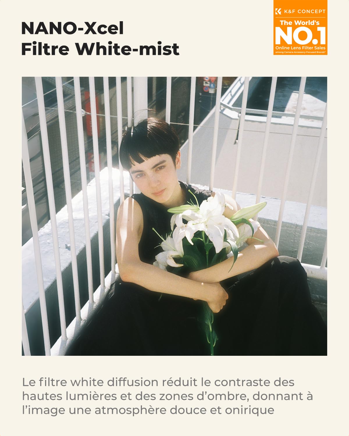 K&F CONCEPT Filtre White Mist 77mm Diffusion Brume Brouillard Effet Spécial pour Objectif Appareil Photo Caméra Reflex Numérique (Nano-X Série)