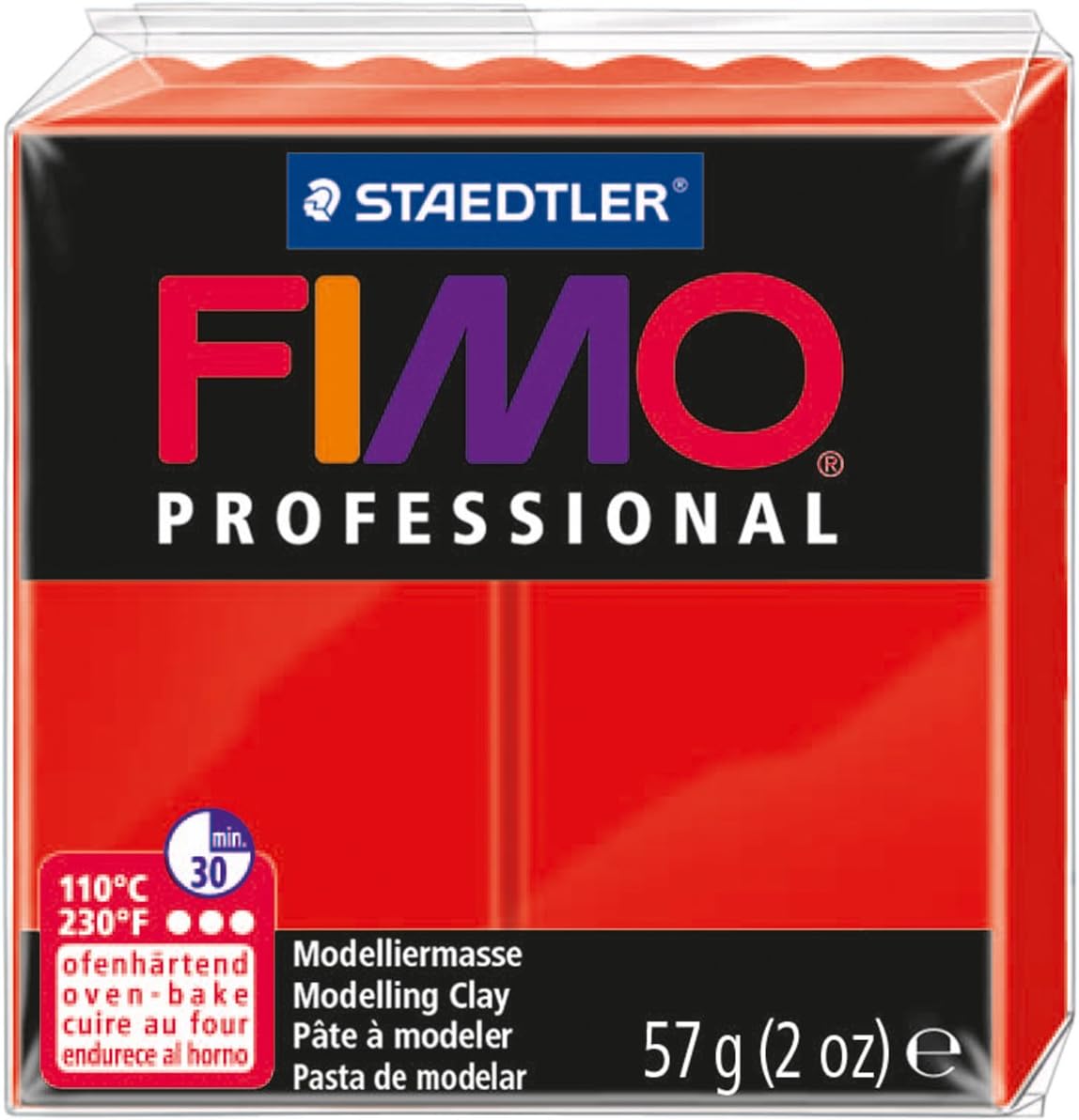 Staedtler Fimo Professional Soft Polymer Clay, 2 oz, Red (EF8005-200)