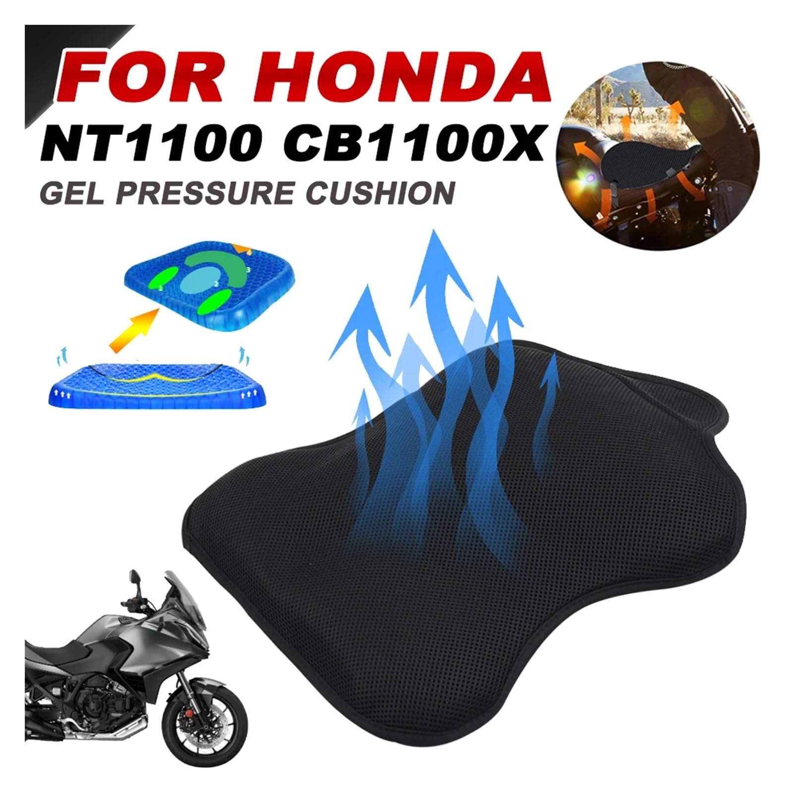 TRIBOSEAT Housse De Siège Passager Antidérapante Pour Moto, Compatible