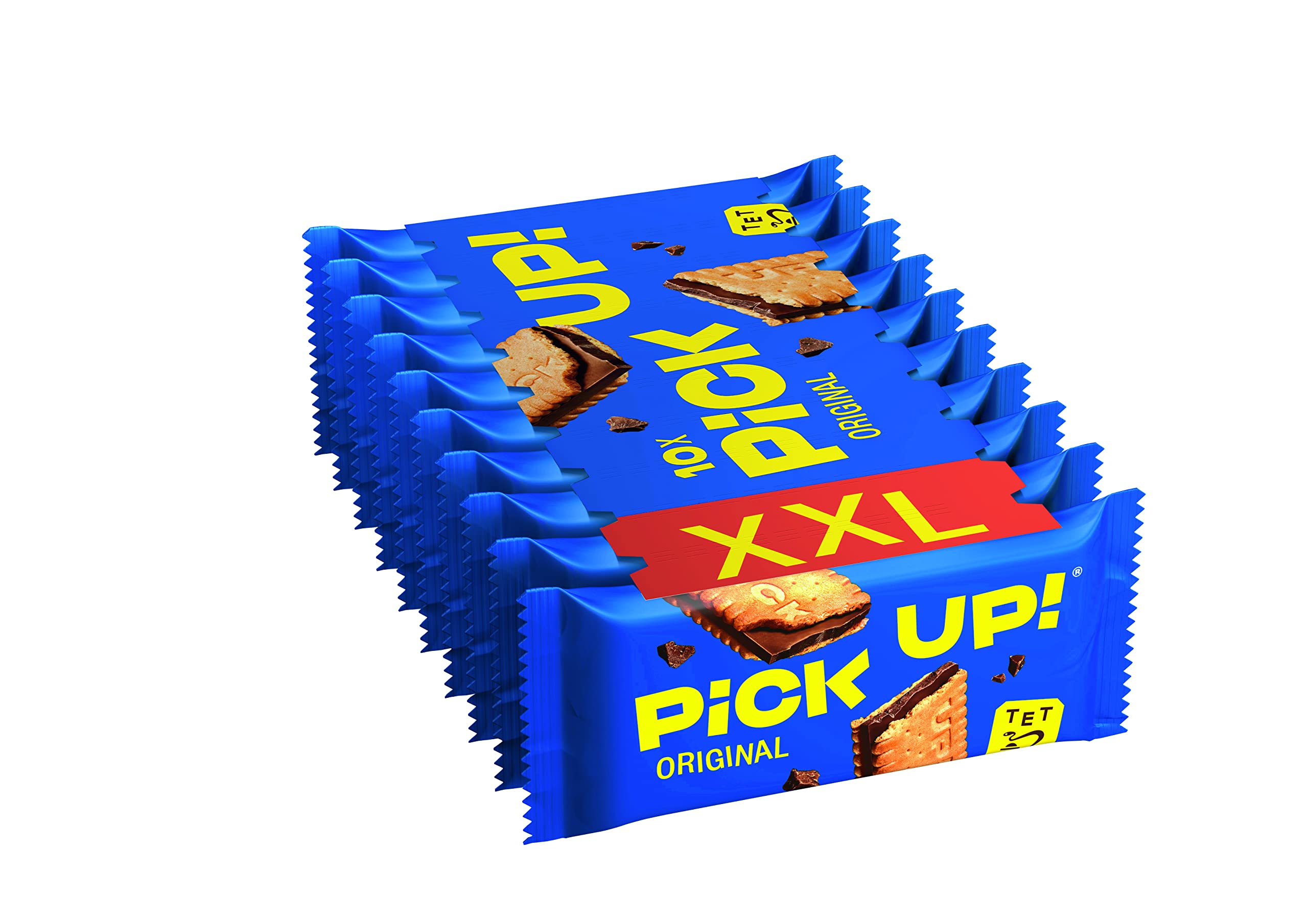PiCK UP! Original, Keksriegel mit knackiger Milchschokoladentafel zwischen zwei Keksen, der Snack für unterwegs, 1 er Pack (10 x 28 g)