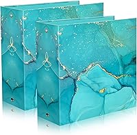 Vista 1 de Carpeta pequeña de 3 anillas de 5.5 x 8.5 pulgadas, carpeta de 2 pulgadas, anillo redondo, azul, paquete de 2