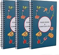 3-Pack Food Diary & Symptom Tracker Journal for IBS, Allergies, Low FODMAP - A5 Spiral Bound Meal Log with Bristol Stool Chart