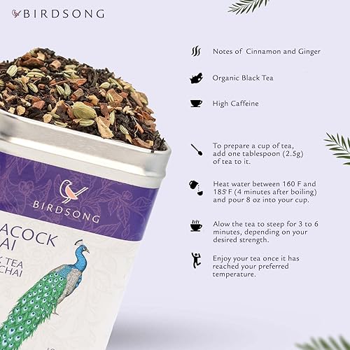 Vista 33 de Birdsong Rufous Pekoe - Té orgánico de Pekoe naranja de las Indias Orientales con malta, especias y notas de madera, té negro con cafeína dulce 100%