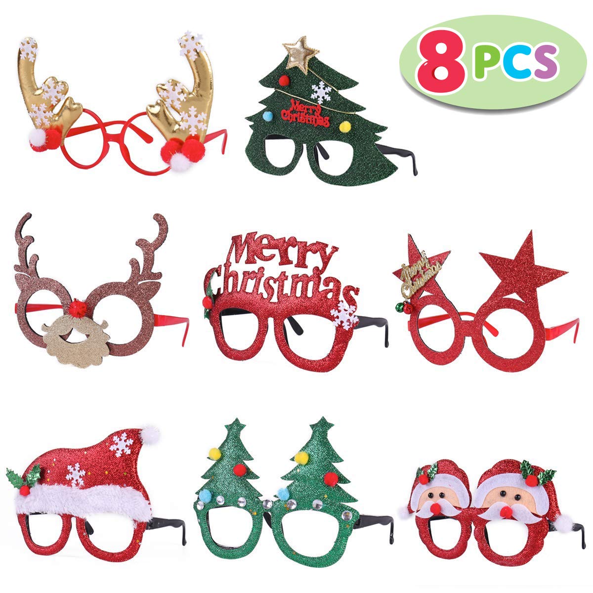 Cornici Di Natale.Confezione Da 8 Cornici Per Occhiali Con 8 Design Per Feste Di Natale E Foto Taglia Unica Amazon It Casa E Cucina